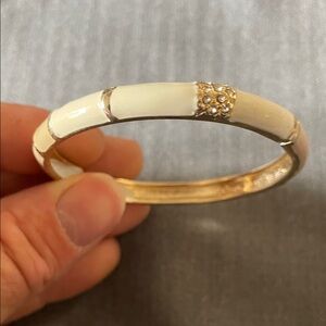 Sequin Hearts Gold and Cream Bracelet